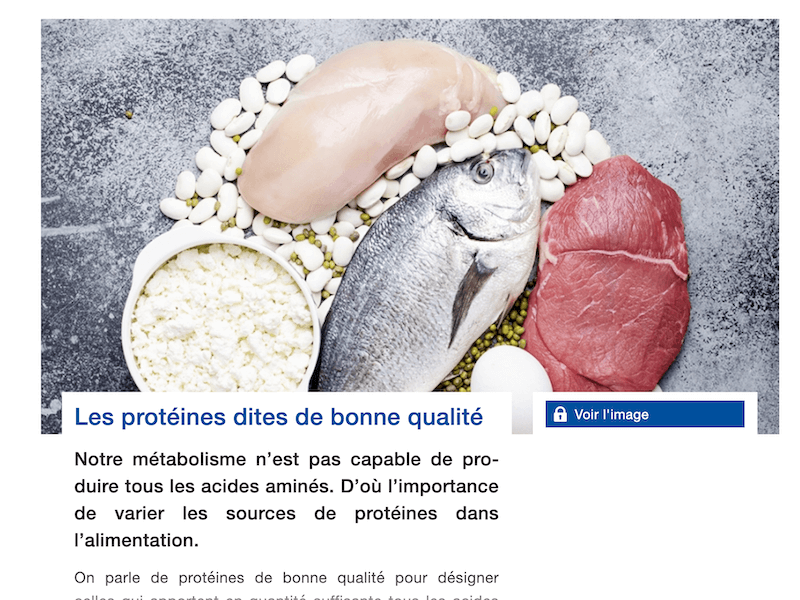 "Les protéines dites de bonne qualité" article dans Bon à Savoir